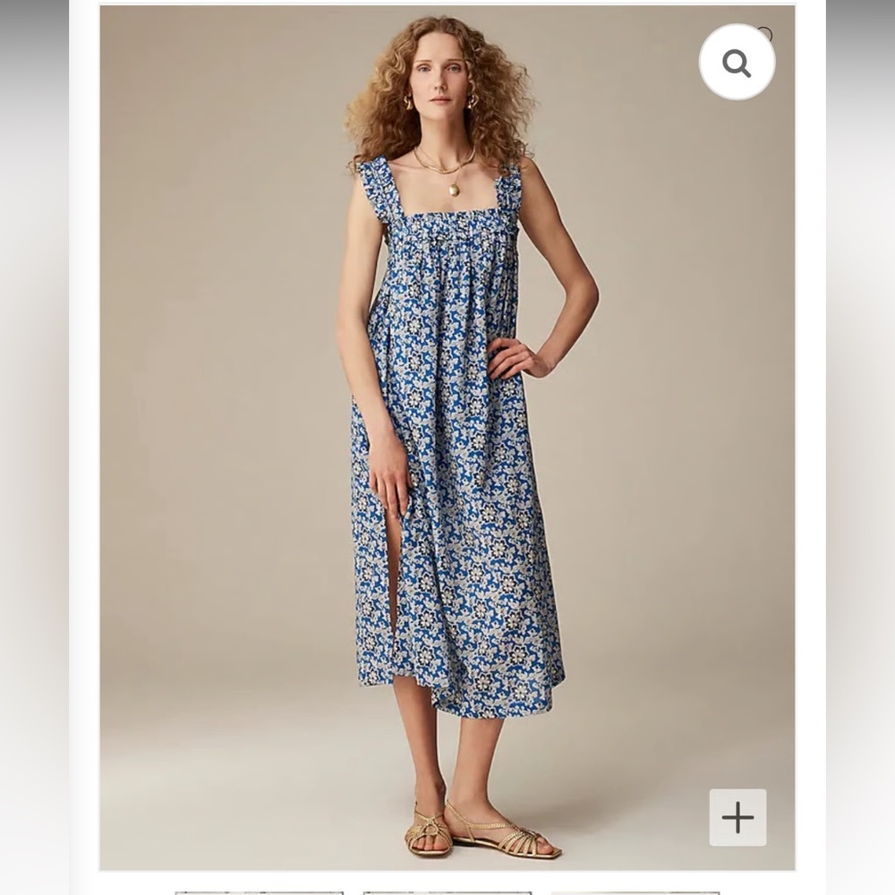 J Crew Cotton Voile Ruffle Trim Shift Dress